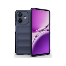 Oppo A3 Kılıf Kamera Korumalı Esnek Silikon Parmak Şeritli Pazarplus Lacivert