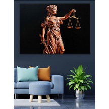 Adalet Heykeli Terazisi Sanat Dekoratif Kanvas - Mdf Ahşap Tablo
