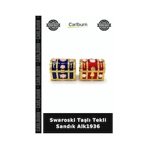 Özel Üretim Süslü Hediyelik Makyaj Takı Dekoratif Şık Swaroski Taşlı Tekli Sandık Alk1936