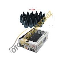 A Kalite Mefsa Bijon Kapağı Sivri 17 Mm Siyah 20 Li Set