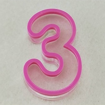 3 Rakamı Şeklinde Silikon Epoksi Kalıbı 6x4x1 Cm 6