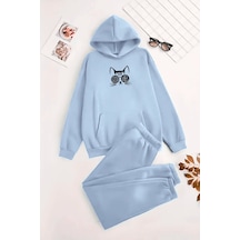 Unisex Kapüşonlu Bebemavi Eşofman Takımı Good Vibes Cat Baskılı- Kışlık Şardonlu Kumaş Bebemavi Unisex Kapüşonlu Bebemavi Eşofman Takımı Good Vibes Cat Baskılı- Kışlık Şardonlu Kumaş Bebemavi
