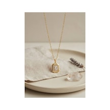 316l Çelik Zincir Gold Renk Kare Form Kolye Tj-bko11186 Evimdeyokyok