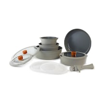 Neoflam Midas Ayrılabilen Saplı İç İçe Geçebilen 11 Parça Tencere Seti Gri