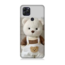 General Mobile Gm22 Uyumlu Sevimli Elbiseli Beyaz Ayı Desenli Silikon Kılıf