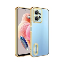 More Tr Redmi Note 12 4g Kılıf Kamera Korumalı Logo Gösteren Mtr Omega Kapak - Gold