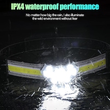 Far Kamp Bisiklet Cob Led El Feneri Balıkçılık Far Pil Siyah