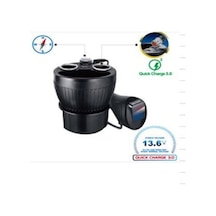Ayt Olesson 1640 12-24v Çiftli Çift Usbli 120w 80cm Kablolu Dijital Ekranlı Araç Oto Tır Çakmak Çoklayıcı Çakmaklık Çoğaltıcı