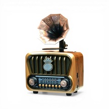 Rt-605a Gramafon Tasarım Nostaljik Radyo,bluetooth Nostalji Radyo