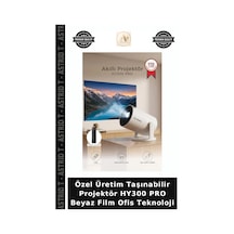 Özel Üretim Taşınabilir Projektör Hy300 Pro Beyaz Film Ofis Teknoloji