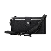 Lozan Strap 6.5 İnch Uyumlu Deri Kartlıklı Kılıf Erc1 Siyah