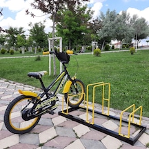 Bisiklet Park Yeri Bisiklet Bağlama Demiri 3'Lü Sarı - Siyah
