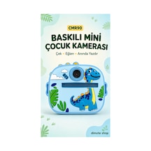 Cmr90 Çocuklar İçin Anında Baskılı Mini Dijital Kamera 1080p Çift Kameralı Mavi Dinazor - 902064815