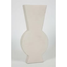 Vitale Lidya Krem Geometrik Uzun Vazo 18.5 6.5 38 Cm Ak.kk0025 Renkli