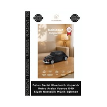 Delux Serisi Bluetooth Hoparlör Retro Araba Vosvos D49 Siyah Nostaljik Müzik Eğlence