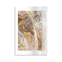 Bej Mermer Desen Cam Tablo Yatay 35x50 Cm