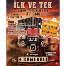 Avenir 4 Adet 3mp Kameralı 4g Solar Kamera 1 Yıllık 15gb Sim Kart + 64gb Hafıza Kartı Dahil 4.5g Sim Kart Dış Mekan Sola