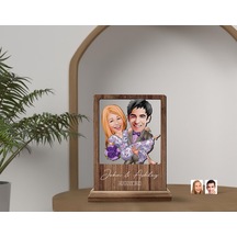 Bk Gift Kişiye Özel Sevgililer Karikatürlü Ahşap Standlı Biblo, Sevgililer Günü Hediyesi, Doğum Günü Hediyesi, Yıl Dönümü Hediyesi-19