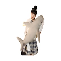 Köpekbalığı Yastık Sevimli Peluş Oyuncak Köpekbalığı Bebek Yatak Yastık Bebek  60 Gri