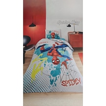 Kapitone Nevresim Takımı Rf Yeşil Spidey Hero Beyaz- Pembe