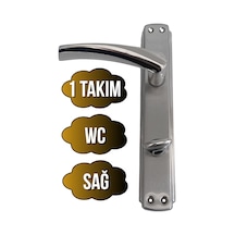 Serçe Bravo Krom İç Kapı Kolu Tuvalet Wc Ve Banyo Kapısı Kolu Aynalı Bir Kapılık Wc Sağ 1 Takım