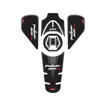GP Kompozit Bajaj Pulsar NS 200 2011-2024 Uyumlu Tank Pad Seti Siyah-Kırmızı