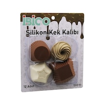 Muffin Kek Kalıbı Seti - 12'li Paket - Karışık Şekilli Set Çok Renkli