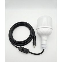 Araç Çakmak Girişli 30w 12v Led Ampul,lü E27 Duylu Anahtarlı Araç,karavan,kamp Seyyar Lamba 12/16a 2 X1,5mm Ttr Ba