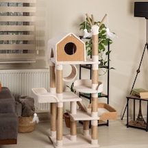 Raikou Premium Kedi Ağacı Yumuşak Peluş Dayanıklı Çok Katlı Tasarım