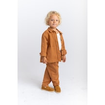 Oliven The Kid Oliventhekid Unisex Gabardin Ceket Taba Taba