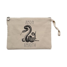 Amon Amarth Snake Krem Clutch Astarlı Cüzdan / El Çantası Krem