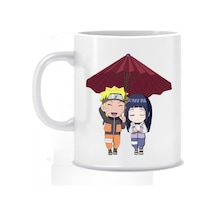 Naruto & Hinata Chibi Anime Temalı Beyaz Kupa Bardak Beyaz