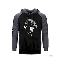 Biggie Stencil Gri Renk Reglan Kol Sweatshirt / Hoodie
