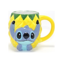 Disney Stitch Ananas Tasarımlı Kabartmalı Kupa Bardak