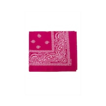Zero Land Çini - 209 - Desenli Bandana - Ece-umay - 50x50 Fuşya