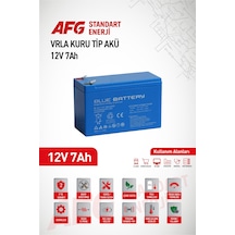 12 Volt 7 Amper Kuru Tip Akü 12 V 7 Ah Bl Mavi