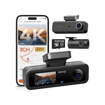 70mai T800e 4k Dashcam Araba 3 Kanallı, 4k+1080p+1080p Ön Arka İç 3 Kanallı Araç Kamerası, Hdr F1.55, Ir Gece Görüşü, 24h Park İzleme, Gps, G-sensor, Wifi 6, 64gb Sd Kartlı Süper Kapasitör