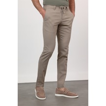 İmza Vizon Yan Cep Keten Slim Fit Keten Karışımlı Jogger Pantolon 1003260169