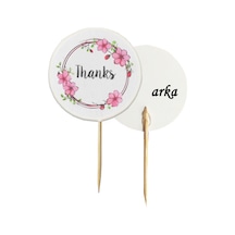 20 Adet Thanks Baskılı Pasta Kürdanı 6,5 Cm - Toothpick
