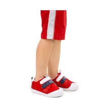 Kiko Kids Textile Cırtlı Erkek Bebek Spor Ayakkabı Kırmızı