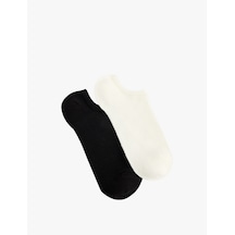 Koton Basic Pamuklu 2'li Görünmez Çorap Seti Multıcolor 6sak80509aa Mavi