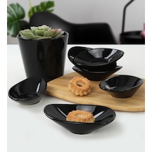 Keramika Siyah Dalga Çerezlik Sosluk 12 CM 6 Adet
