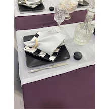 Keten Görünümlü Begonvil Masa Örtüsü Mürdüm 13 Parça