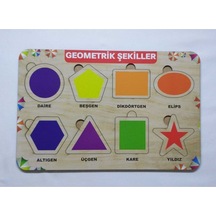 Ahşap Geometrik Şekiller Puzzle Eğitici Oyuncak