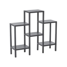 6 Raflı - Gri Modüler Ünite Plastik 108x100x29 Cm Çok Renkli