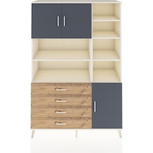 Hyperion Dolap 9 Raflı 4 Çekmeceli 3 Kapaklı 132x44x195 Aytaşı-antrasit/çam Antrasıt/atlas Çam
