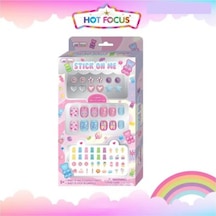 Renkli 3d Stickers Lı Çocuk Takma Tırnak Seti Ve Küpe Sticker Seti
