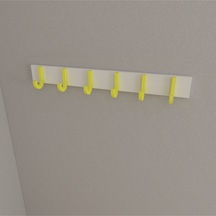 Hepsi3boyutlu Modern Duvar & Kapı Baston Askılık - 6 Adet Sarı J Askılık - Model No : 6 Sarı