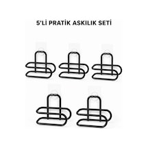 Lb Siyah Metal Wc Kağıtlık Yapışkanlı Tuvalet Kağıdı Rulo Tutucu 5 Adet Avantajlı Set Çok Renkli