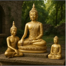 Decostonebiga Buda Üçlü Set Altın 22 X 18 Standart